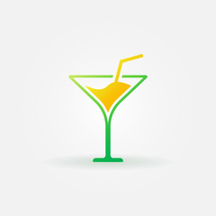 Martini bright icon or vector logo