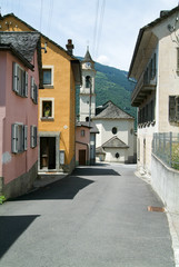 Fototapeta na wymiar Old rural houses at the village of Dangio