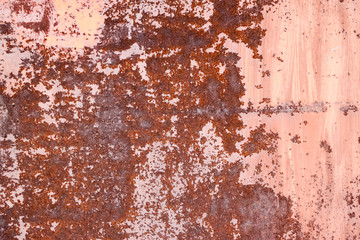 metal rusty surface with peeling  paint