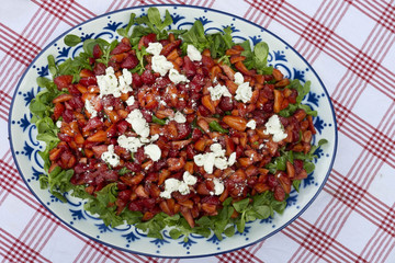 salad with lettuce and fresh vegetable close up