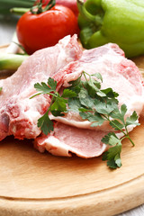 Raw fresh pork meat
