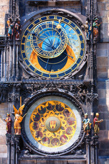 Famous astronomical clock Orloj in Prague - obrazy, fototapety, plakaty