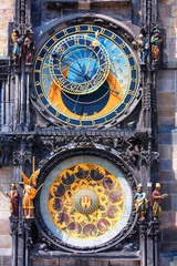 Afwasbaar Fotobehang Praag Beroemde astronomische klok Orloj in Praag