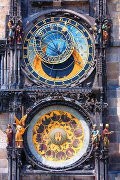 Famous astronomical clock Orloj in Prague
