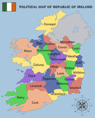 Political Map of Republic of Ireland
