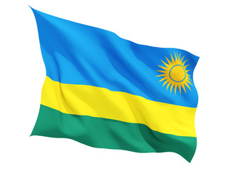 Waving flag of rwanda