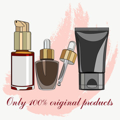set of cosmetics for skin care
