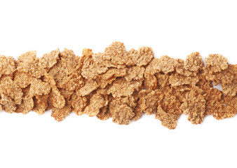 Whole grain cereal flakes isolated