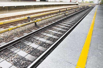Detail of a railway line in Wien - Austria
