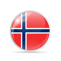 Obraz premium Round Flag Icon Vector Illustration