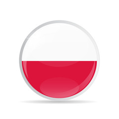 Round Flag Icon Vector Illustration