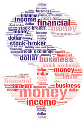 Obraz premium Dollar sign - word cloud