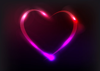 Vector heart illustration with light effects