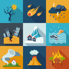 Obraz premium Natural Disaster Icons