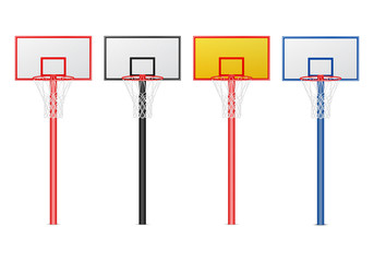 Basketball hoops set. Isolated on white. © gomolach