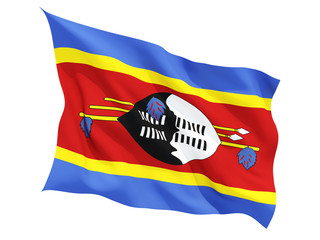 Waving flag of swaziland