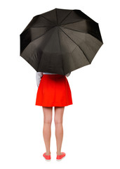 young woman under an umbrella.