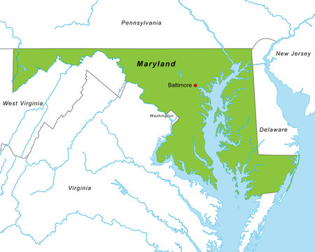 Karte von Maryland (USA)