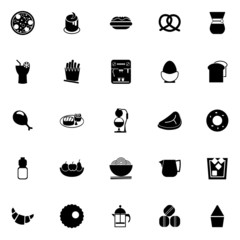 Easy meal icons on white background