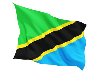 Waving flag of tanzania