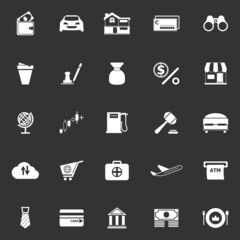 E wallet icons on gray background