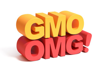 GMO genetically modified food 3d concept