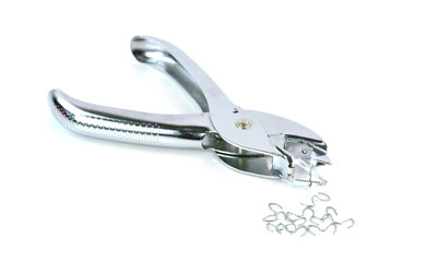 Staple remover on white background