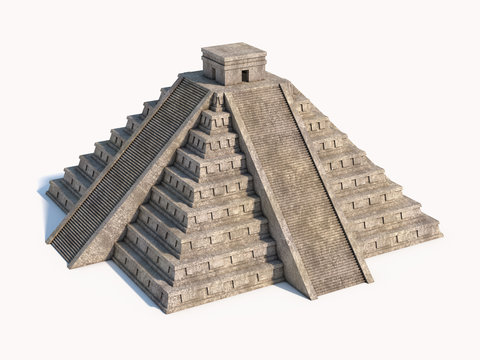 Mayan pyramid isolated