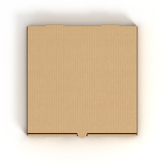 blank pizza box isolated 