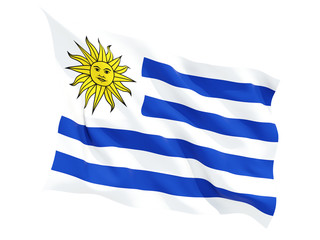 Fototapeta premium Waving flag of uruguay