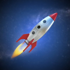 Fototapeta premium cartoon rocket space ship