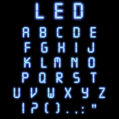 Led alphabet blue