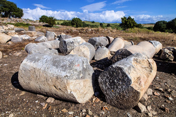 Fototapeta premium Roman columns at the castle Castabala, Turkey