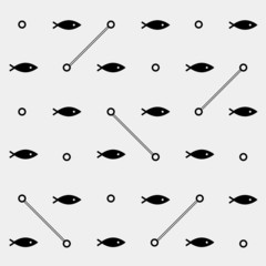 Geometric simple monochrome minimalistic vector marine pattern