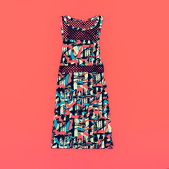 Colorful dress on bright background