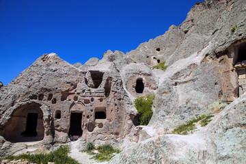 lives and churches carved in the rocks area Toganli, Turkey