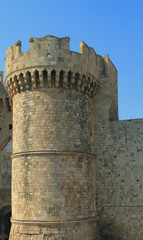 Fototapeta na wymiar Tower of ancient fortress. Rhodes, Greece