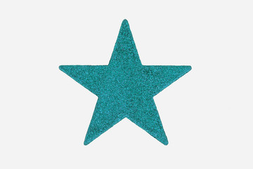 Obraz premium Turquoise Christmas Star Decoration, isolated on white backgroun