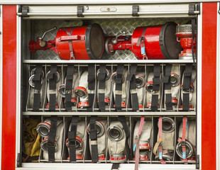 Rescue Equipment in Fire Engine.