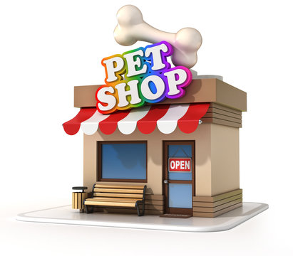 pet shop 3d illustration
