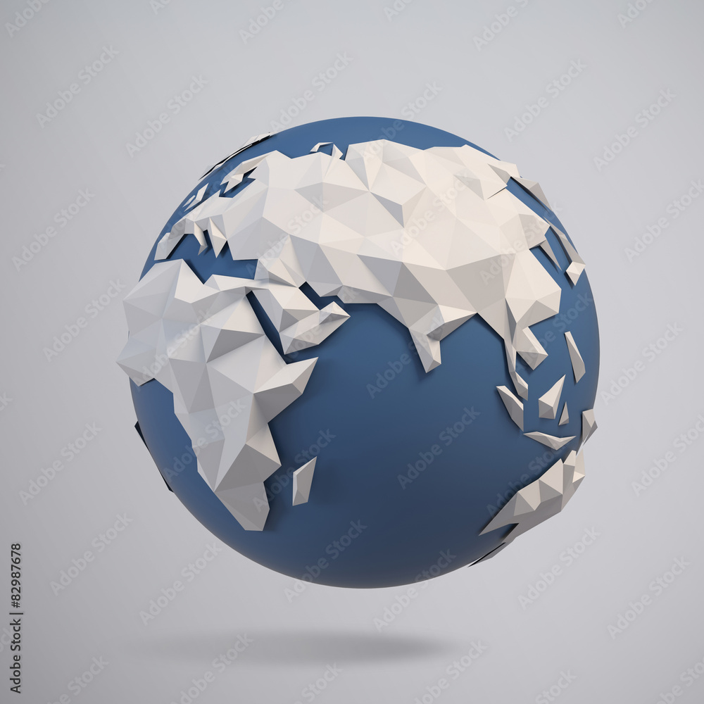 Poster 3d triangular globe