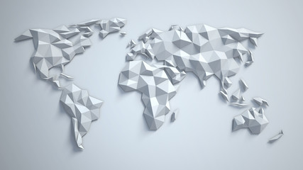 3d triangular world map