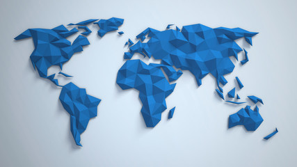 3d triangular world map