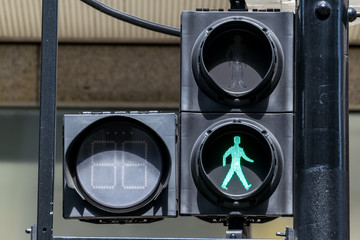 GREEN pedestrian traffic lights