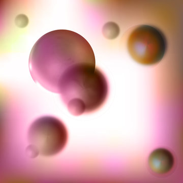 Science background with purple spheres