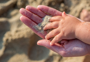 Mother and child's hands 