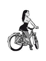 Fototapeta na wymiar Bicycle girl woman art
