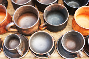 Pottery, clay products. Fair in Kaliningrad
