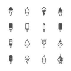 Ice cream Icons with White Background