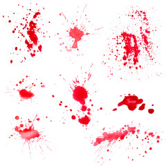 Blots of red paint